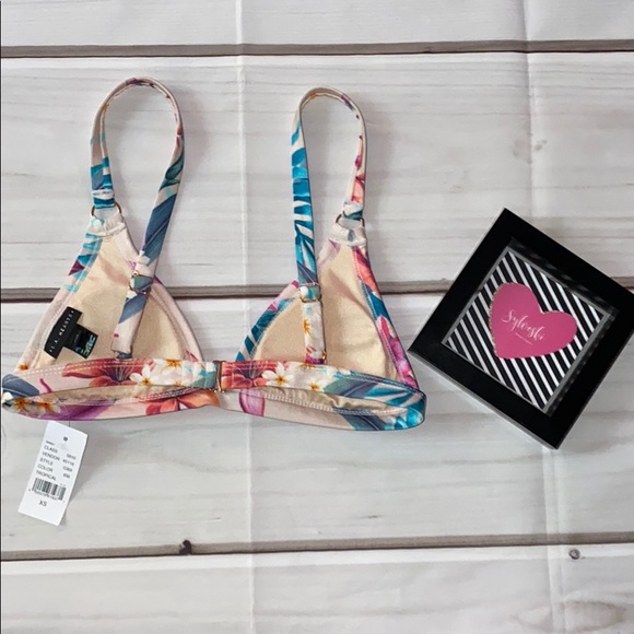 🌊LA Hearts Fixed Triangle Bikini Top - Tropical - Picture 4 of 4